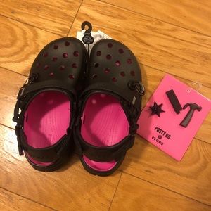 Post Malone x Crocs women’s 7 men’s 5 black + pink